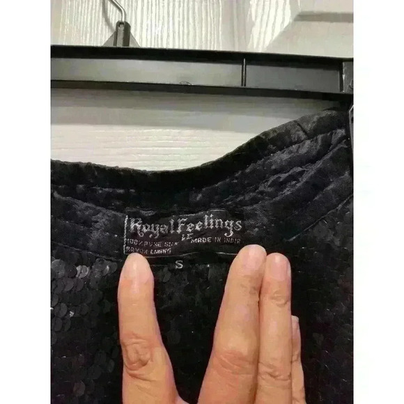 Vintage Royal Feelings 100% Pure Silk 80s Sparkly Sequin Skirt‎ Womens SMALL - Picture 2 of 7